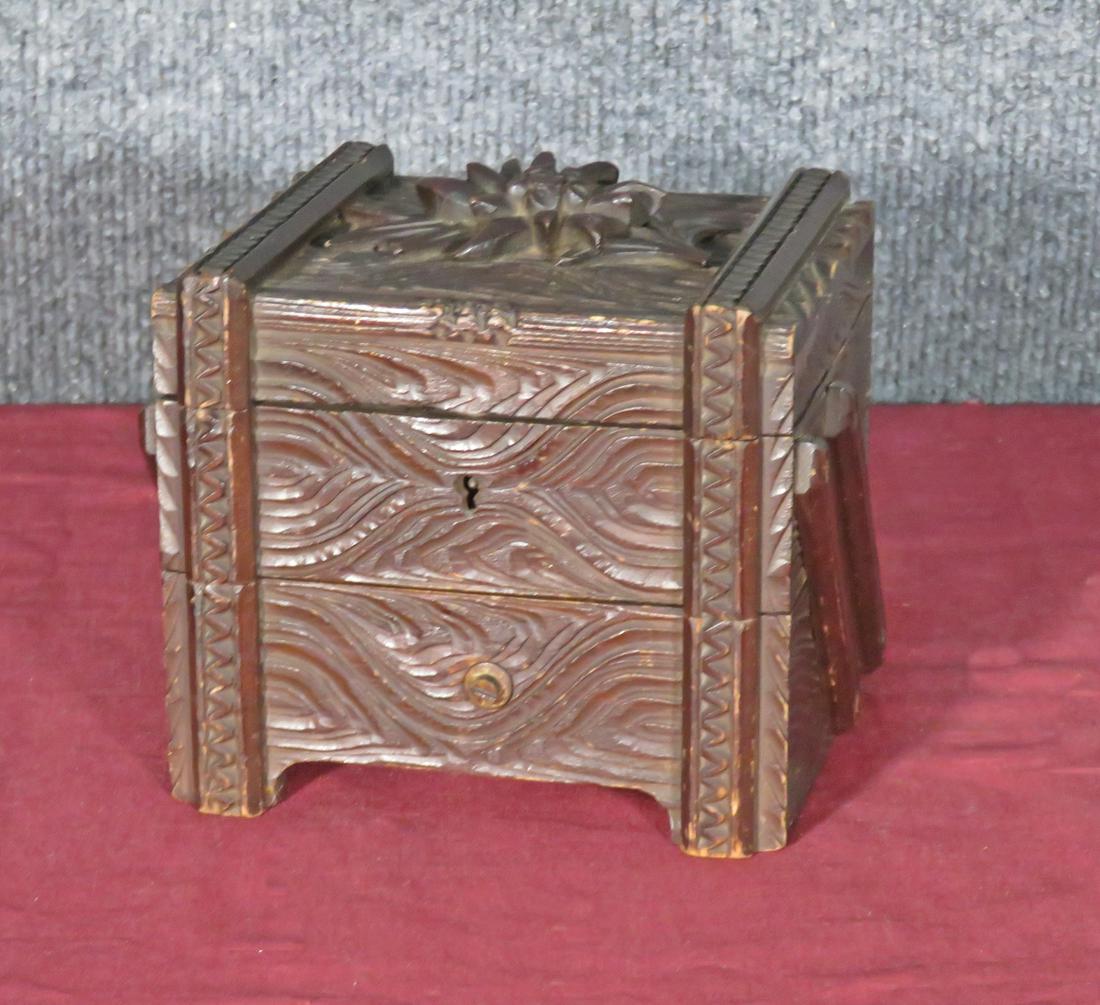 ANTIQUE BLACK FOREST JEWEL/MUSIC BOX (1 of 7)