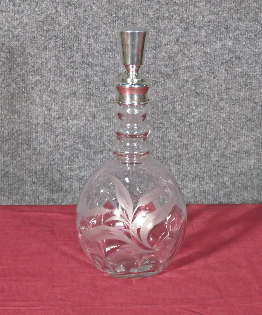 SIGNED HAWKES STERLING SILVER DECANTER (1 of 6)