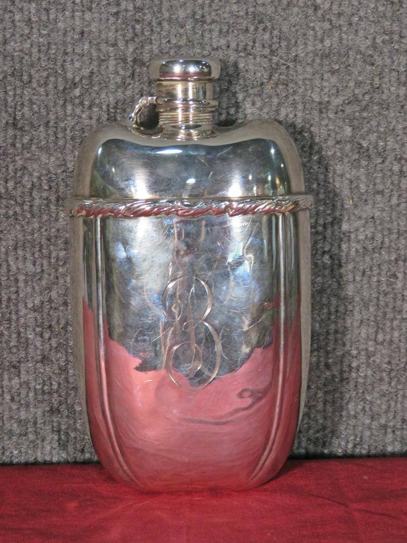 STERLING SILVER HIP FLASK (1 of 4)