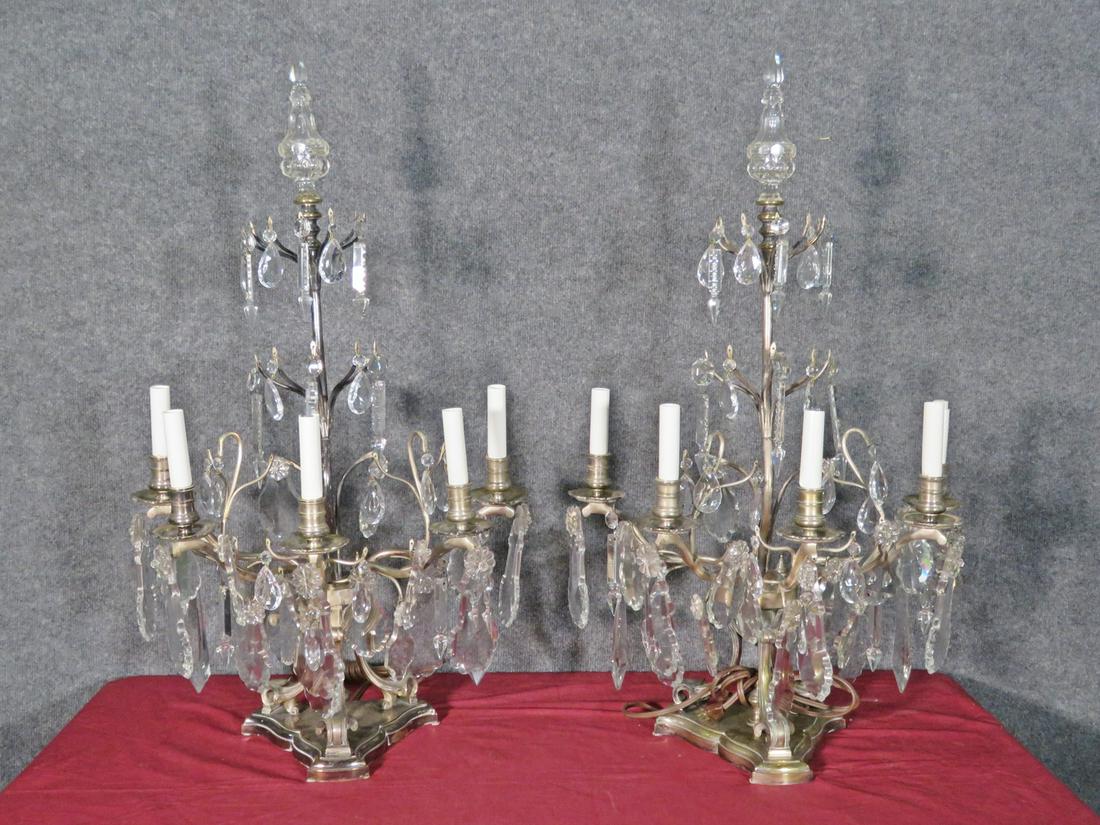 PAIR CRYSTAL GIRANDOLES (1 of 15)