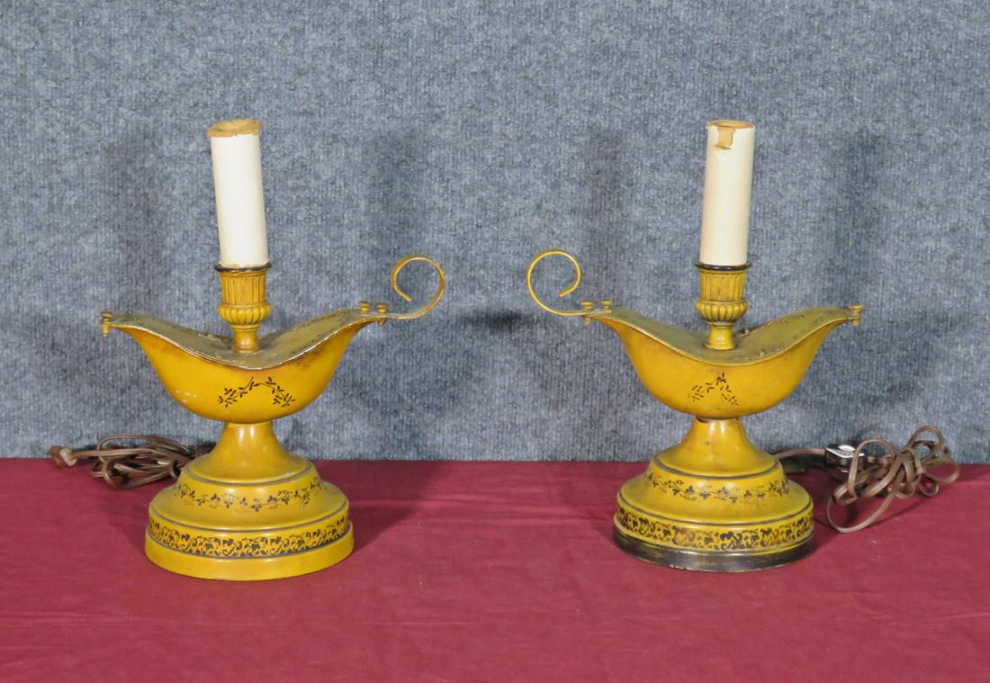 PAIR FRENCH TOLE LAMPS (1 of 7)