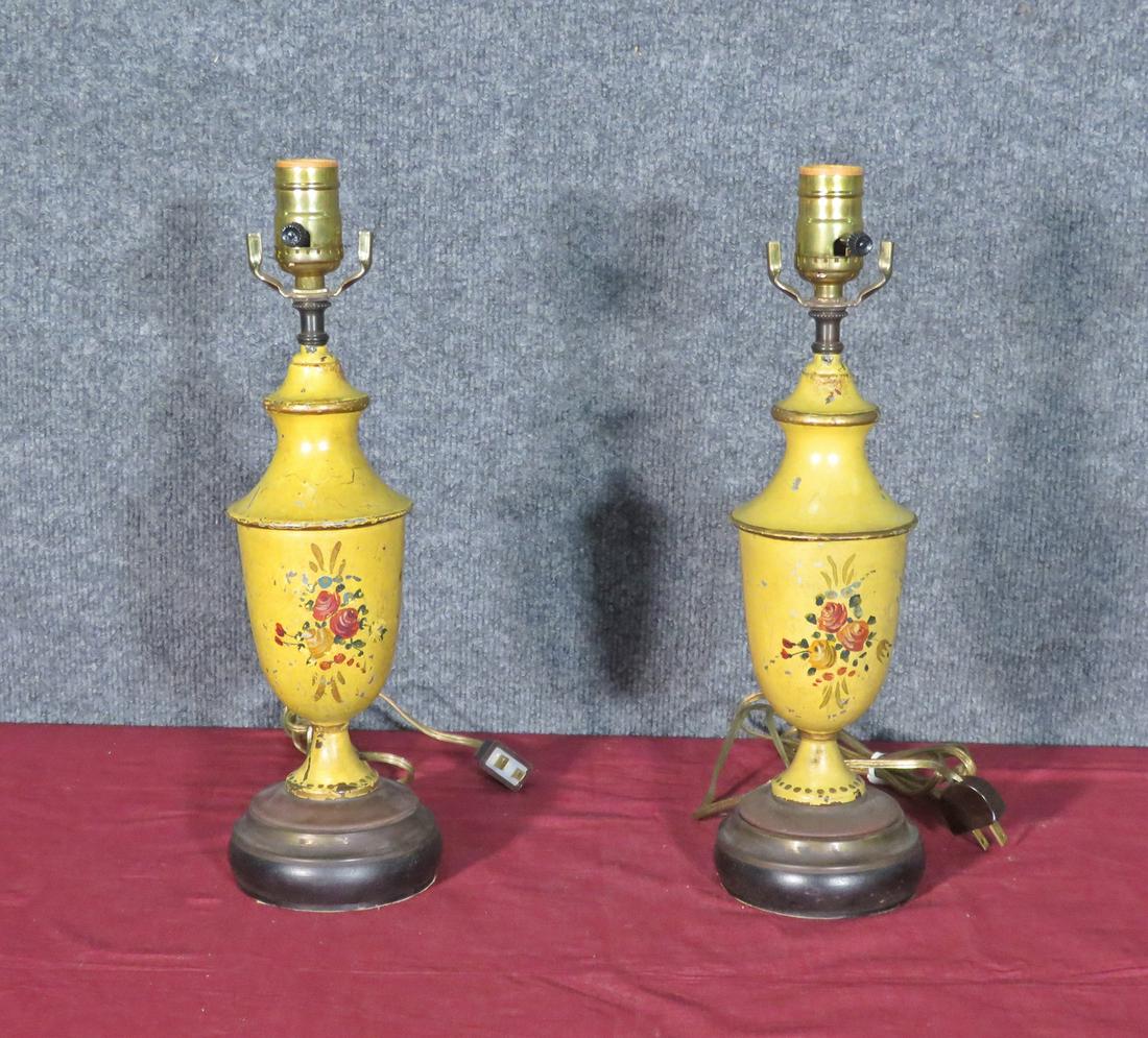 PAIR FRENCH TOLE LAMPS (1 of 8)