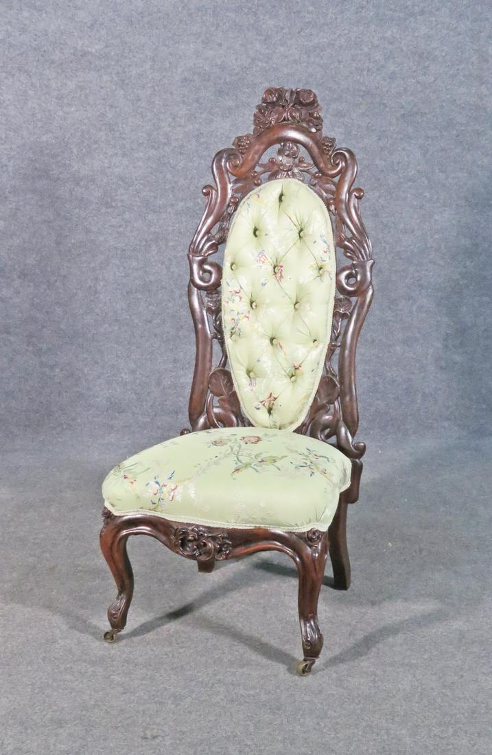 CARVED SIDE CHAIR ATTRIBUTED BELTER (1 of 8)