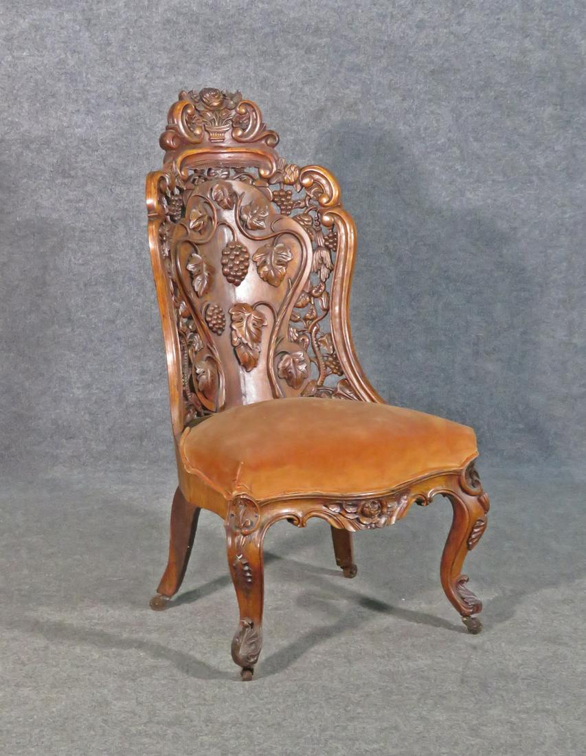 CARVED SIDECHAIR ATTRIBUTED BELTER (1 of 6)