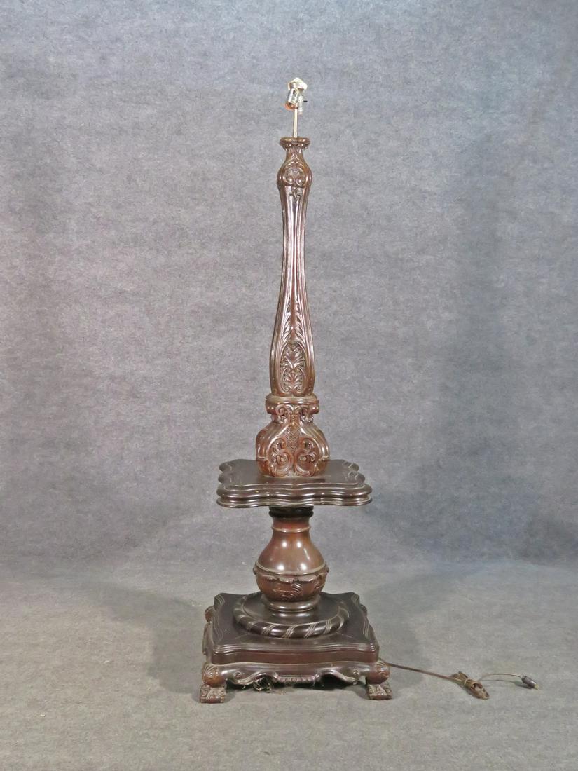 CARVED VICTORIAN TABLE LAMP (1 of 8)