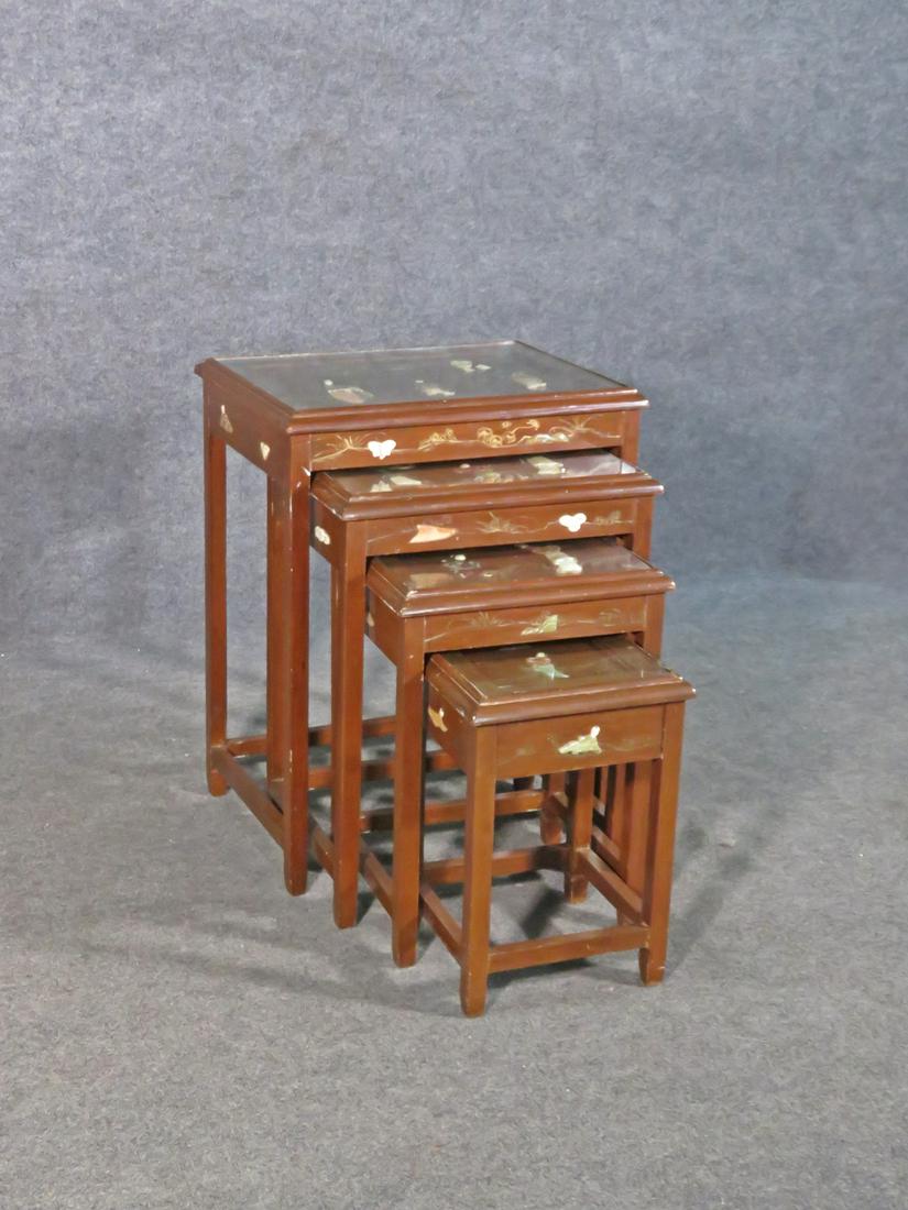 SET OF 4 CHINOISERIE NESTING TABLES (1 of 14)