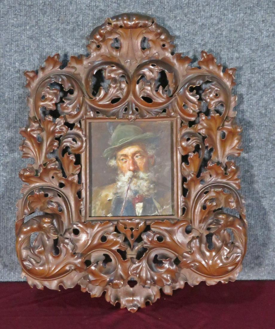 AUSTRIAN PAINTING IN BLACK FOREST FRAME (1 of 9)