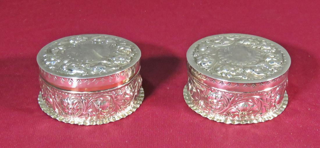 PAIR STERLING DRESSER BOXES (1 of 5)