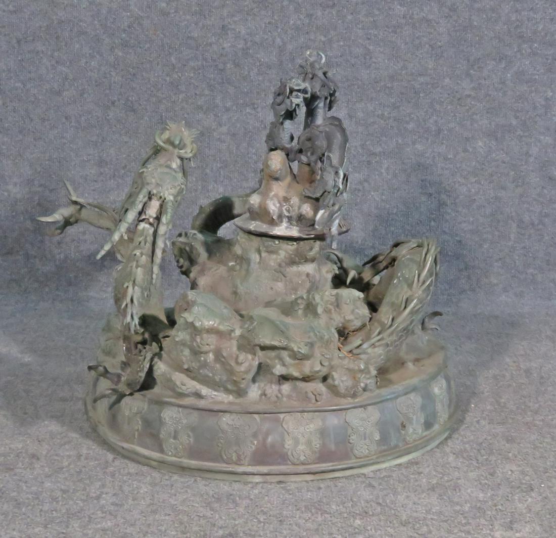 BRONZE CHINESE FIGURAL STATUE OF DRAGONS (1 of 10)