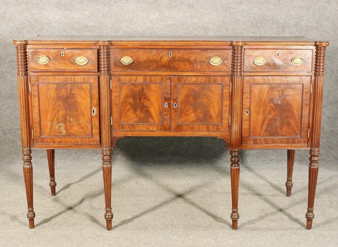 ANTIQUE AMERICAN SHERATON SIDEBOARD (1 of 10)