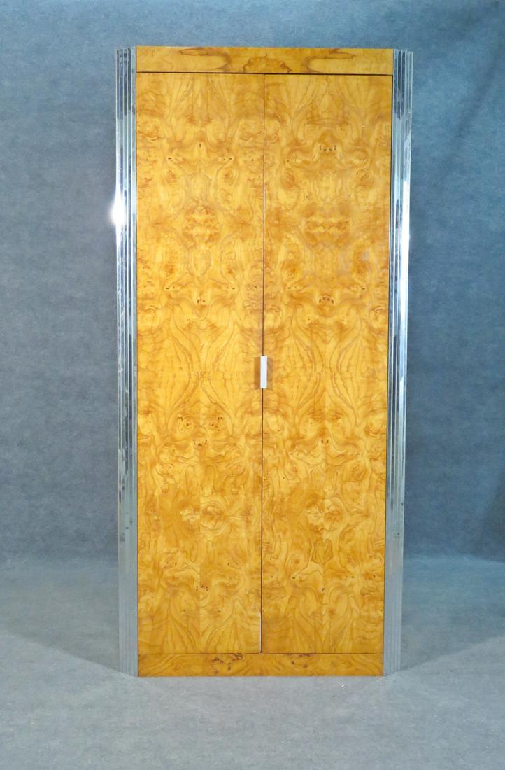MILO BAUGHMAN BURL & CHROME CABINET (1 of 7)