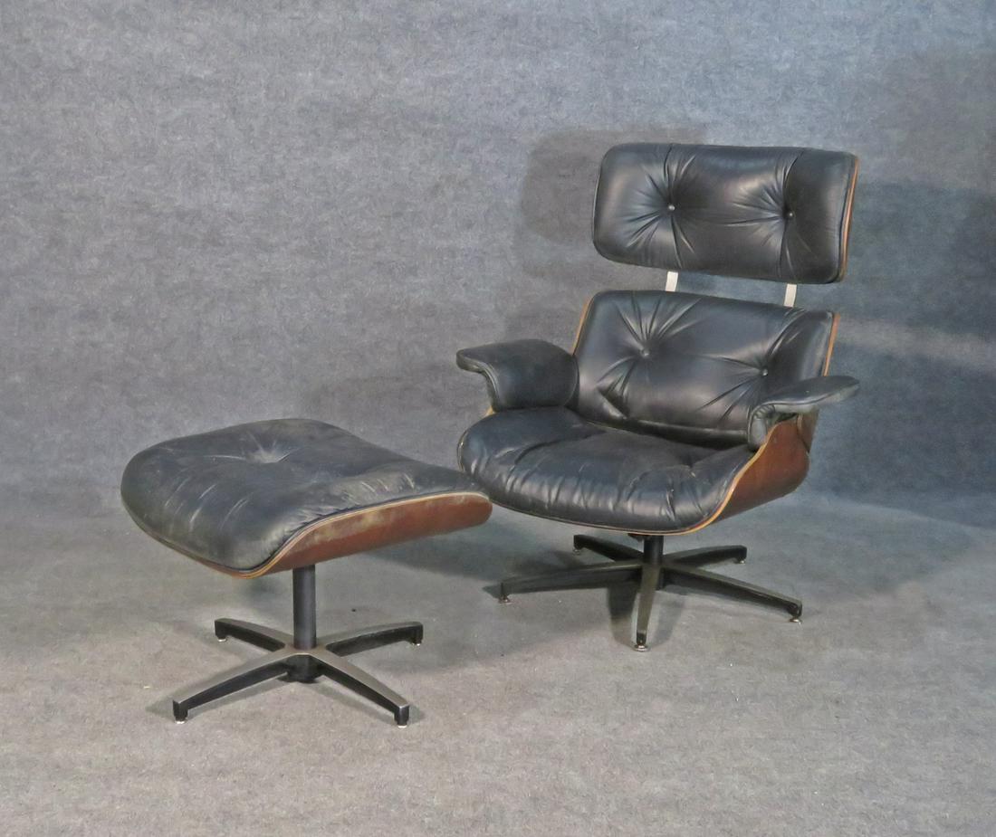 EAMES STYLE SIGNED PLY CRAFT LOUNGE CHAIR & OTTOMAN (1 of 9)