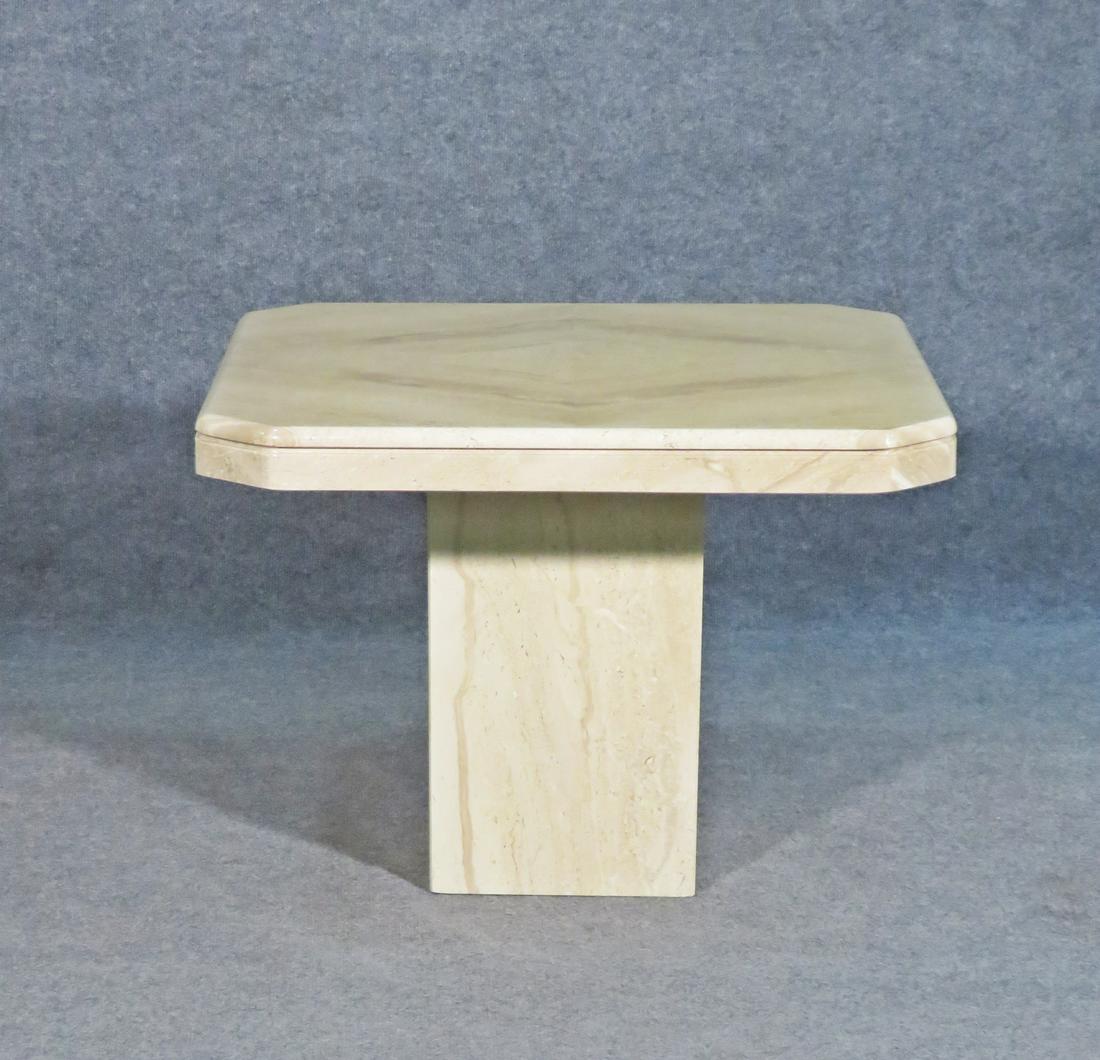 ITALIAN TRAVERTINE SIDE TABLE (1 of 6)