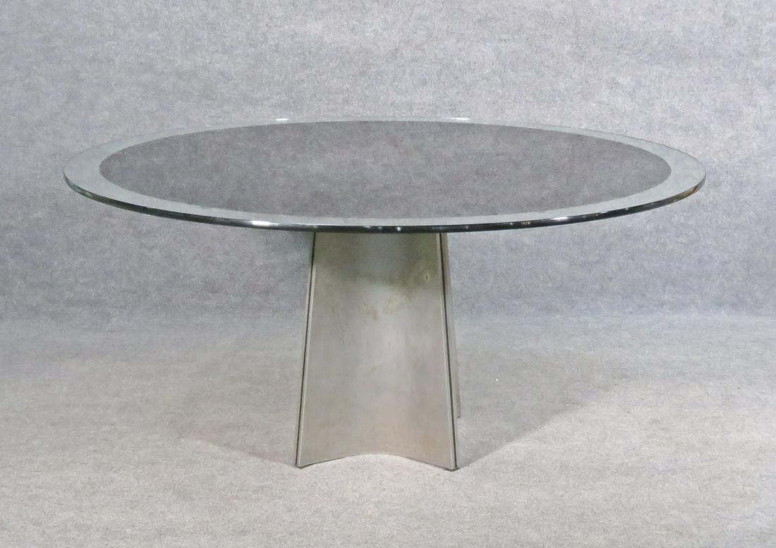ARRMET METAL & GLASS TOP DINING TABLE (1 of 8)