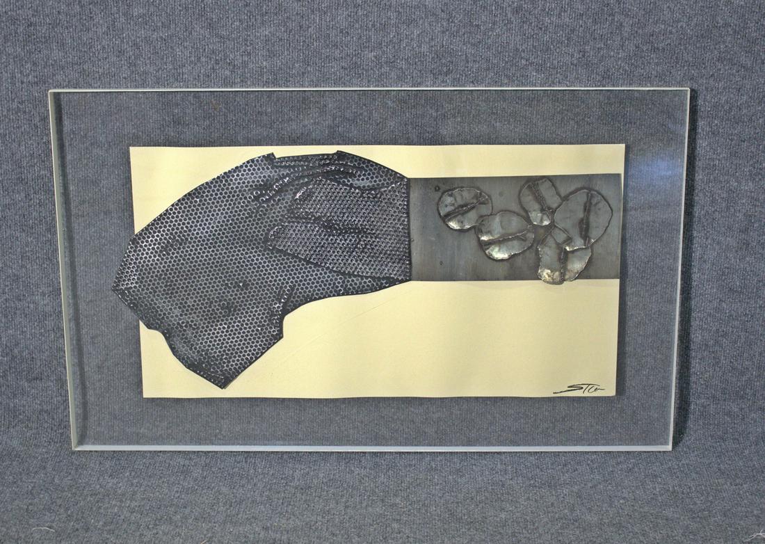 SIGNED COLLAGE ABSTRACT STILL LIFE (1 of 5)