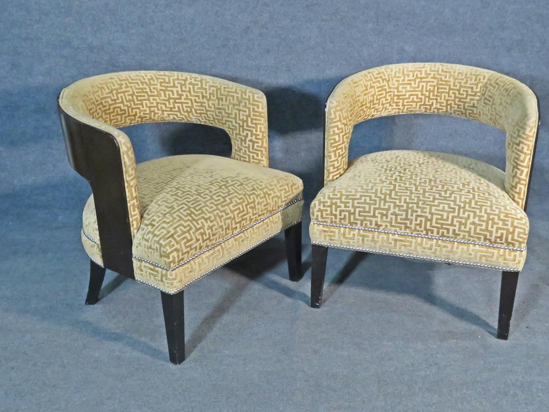 PAIR CONTEMPORARY DESIGNER CLUB CHAIRS (1 of 16)