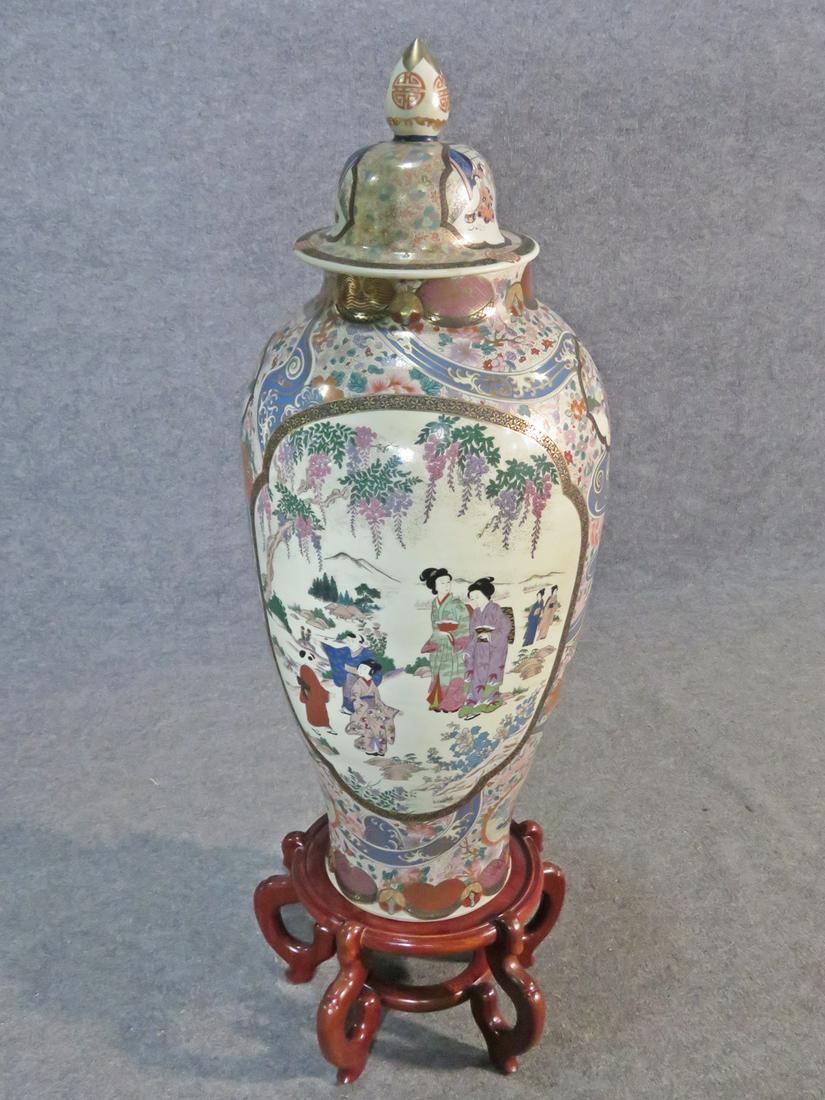 ASIAN FLOOR GINGER JAR W STAND (1 of 12)