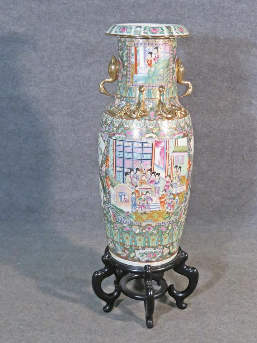 ASIAN FLOOR VASE W STAND (1 of 17)