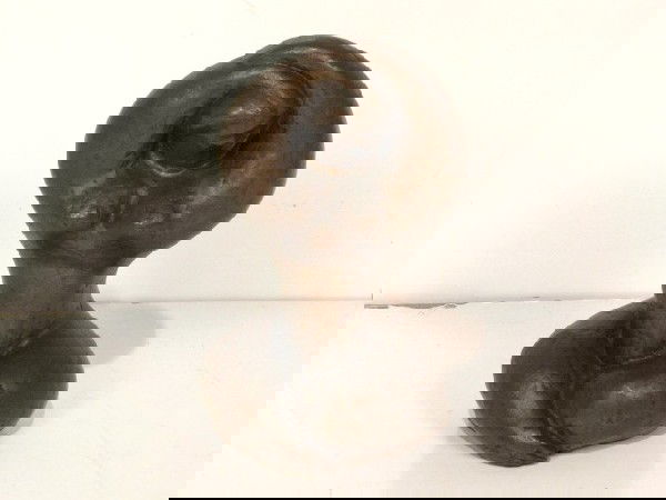 AARON J. GOODELMAN BRONZE of a WOMAN: Signed A.J. Goodelman. Very good condition. 9" high.