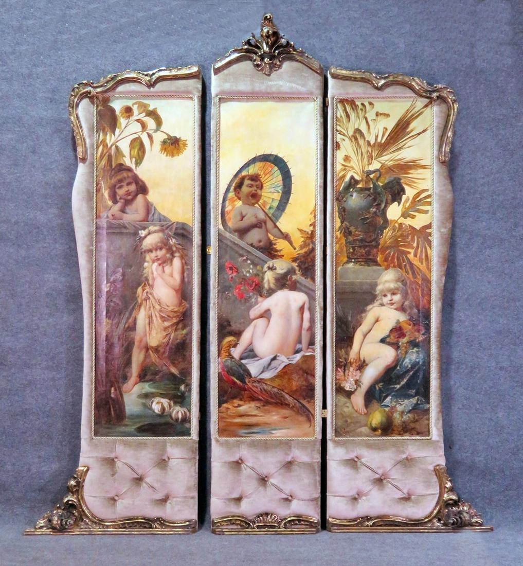 ANTIQUE BELLE EPOQUE 3 SECTION SCREEN (1 of 15)