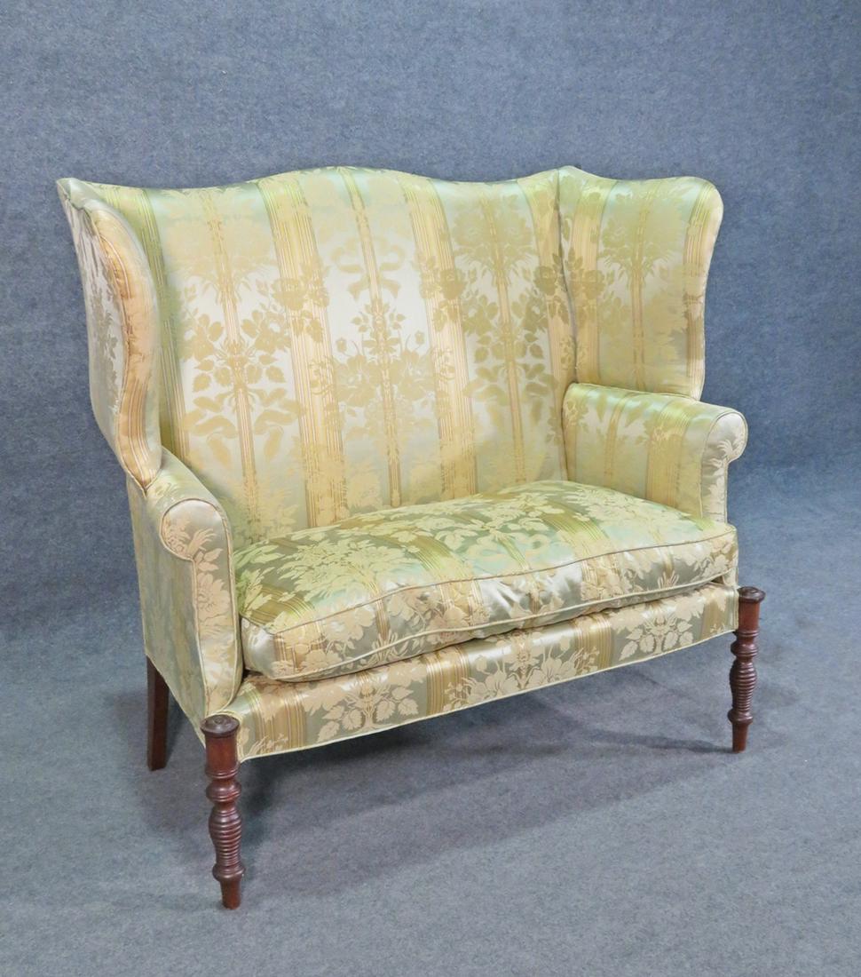 ANTIQUE AMERICAN WING BACK SETTEE (1 of 8)