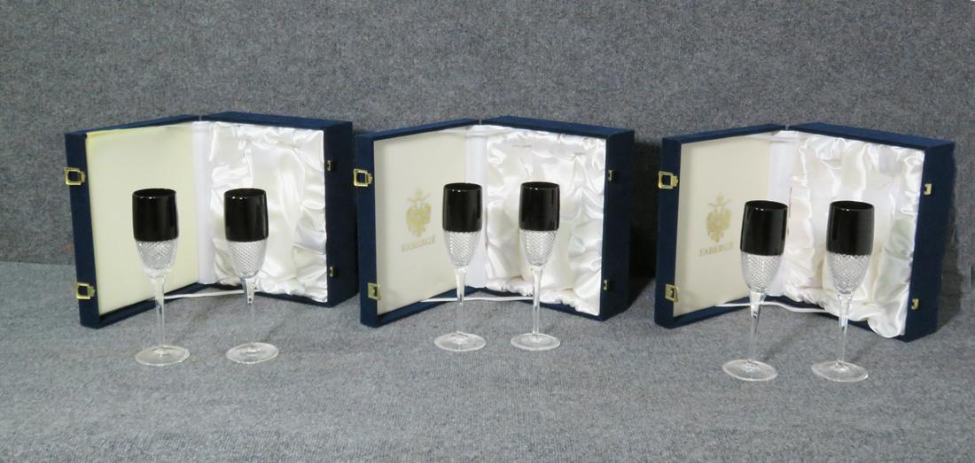 3 SIGNED BOXED SETS FABERGE FLUTES (1 of 8)