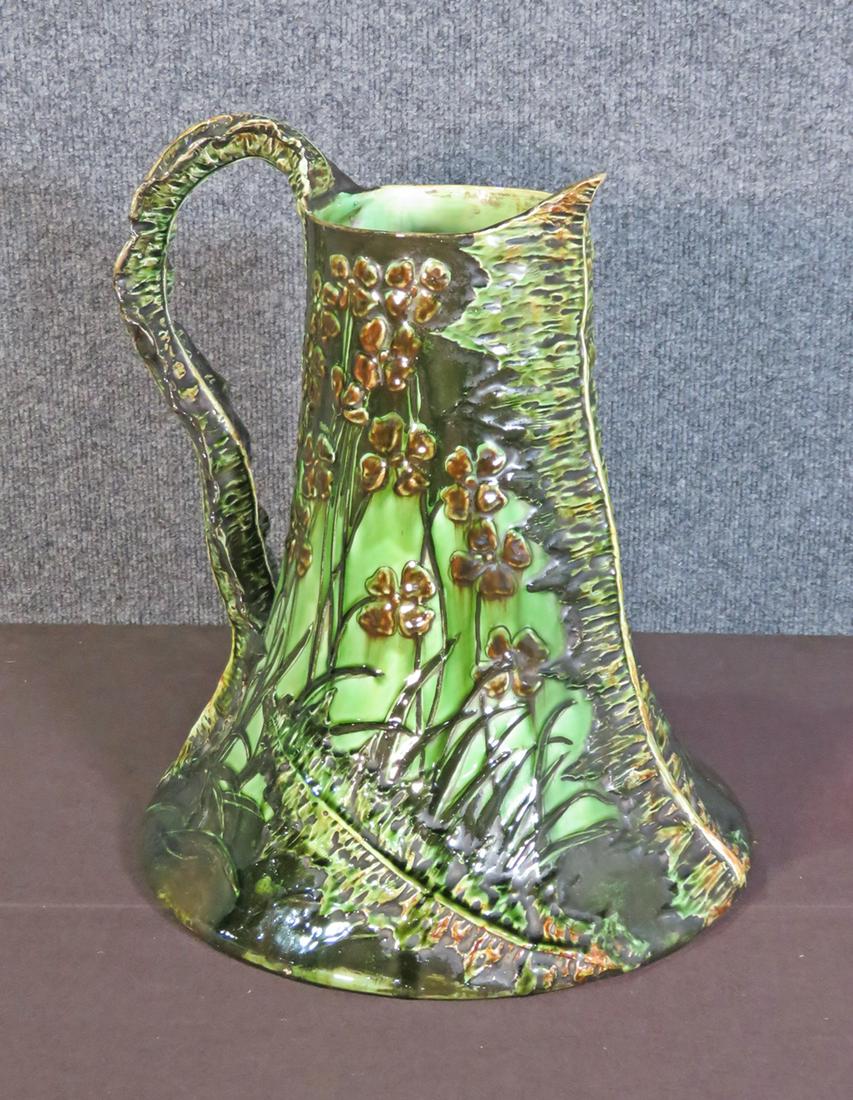 IMPRESSIVE MAJOLICA PITCHER (1 of 5)