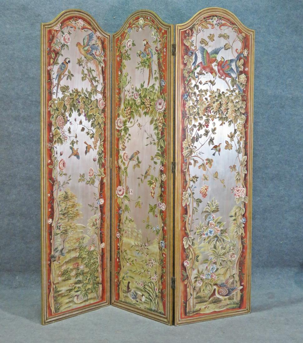 3 PANEL PAINT DECORATED SCREEN (1 of 11)
