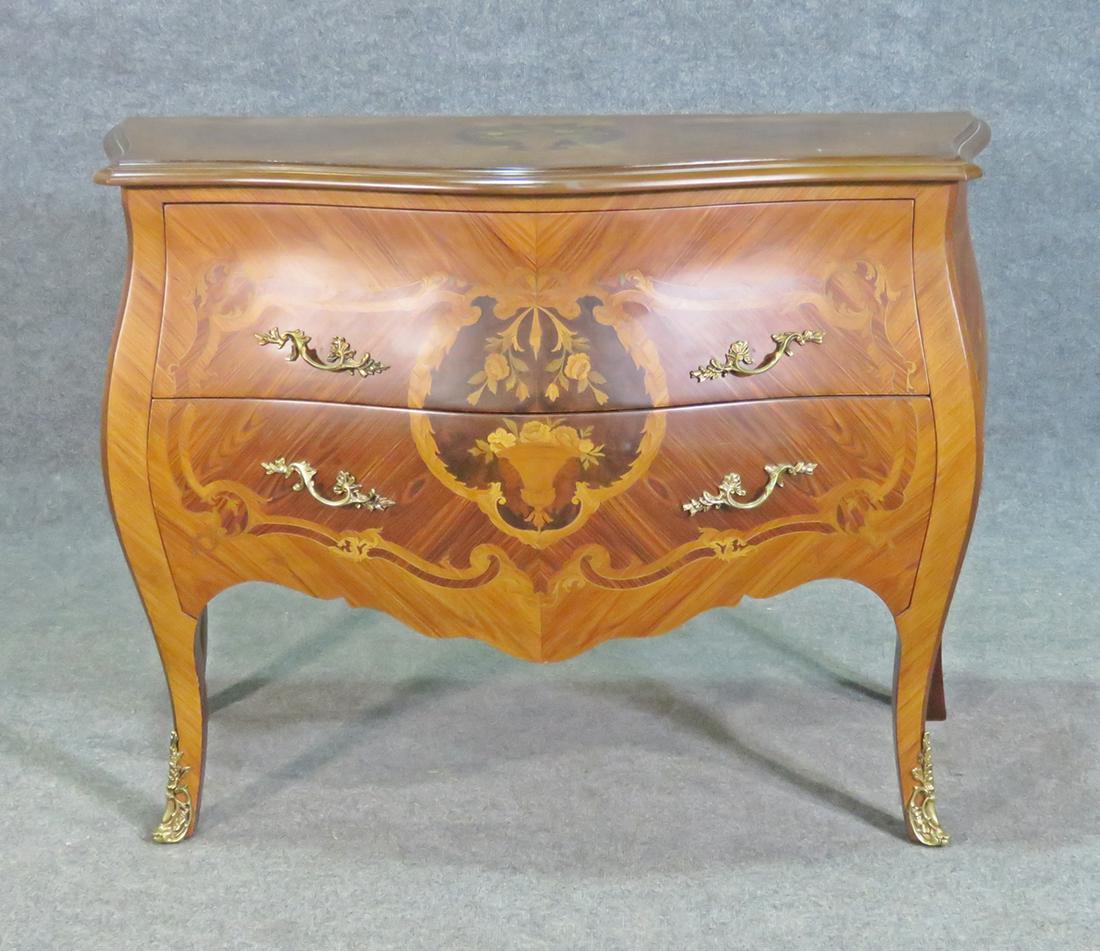 LOUIS XV STYLE INLAID BOMBAY COMMODE (1 of 9)