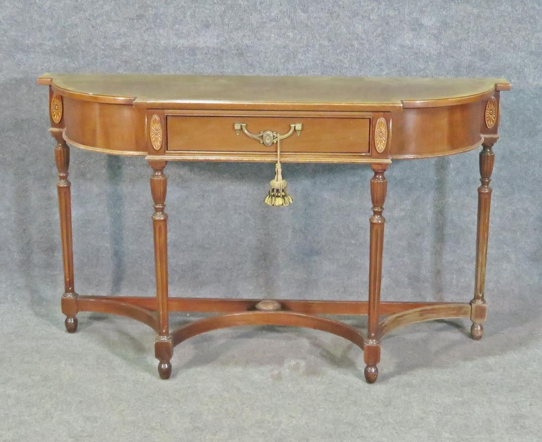 HICKORY CONSOLE: American Masterpiece Collection. Inlaid. Hickory. One drawer 30 1/4"h x 50 5/8" w x 16 1/4" d.