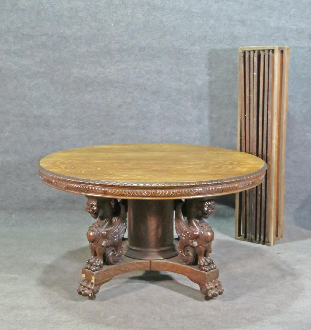 OAK PEDESTAL GRIFFIN TABLE ATTR HORNER (1 of 14)