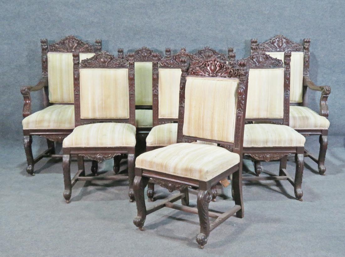 8 OAK GRIFFIN DINING CHAIRS ATTR HORNER (1 of 12)