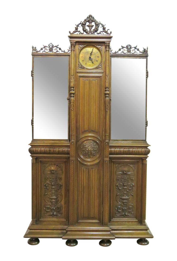 UNUSUAL FRENCH CLOCK/DISPLAY CABINET COMBO (1 of 6)