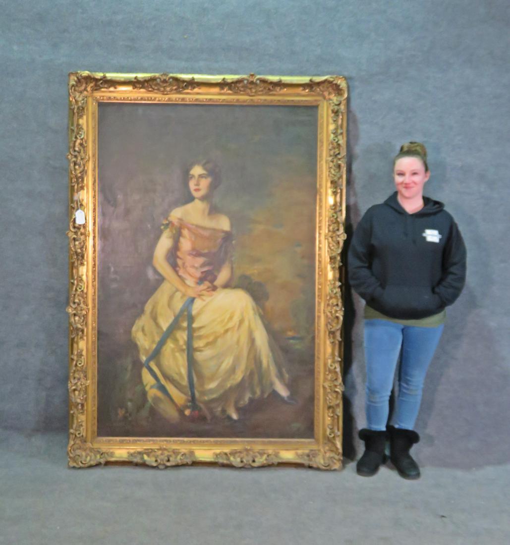 A.L. AHLMI OIL ON CANVAS PORTRAIT OF LADY (1 of 9)