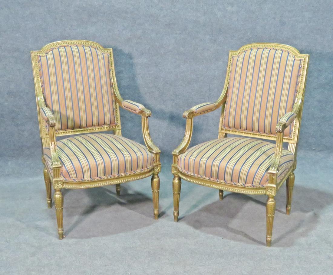 PAIR LOUIS XVI STYLE FAUTEUILS (1 of 7)