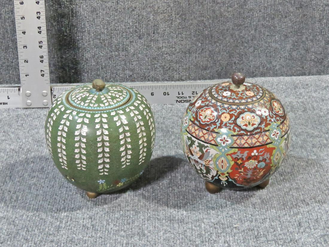 2 CLOISONNE GINGER JARS (1 of 8)