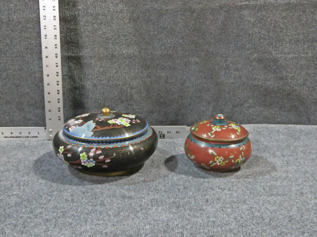 2 CLOISONNE GINGER JARS (1 of 5)
