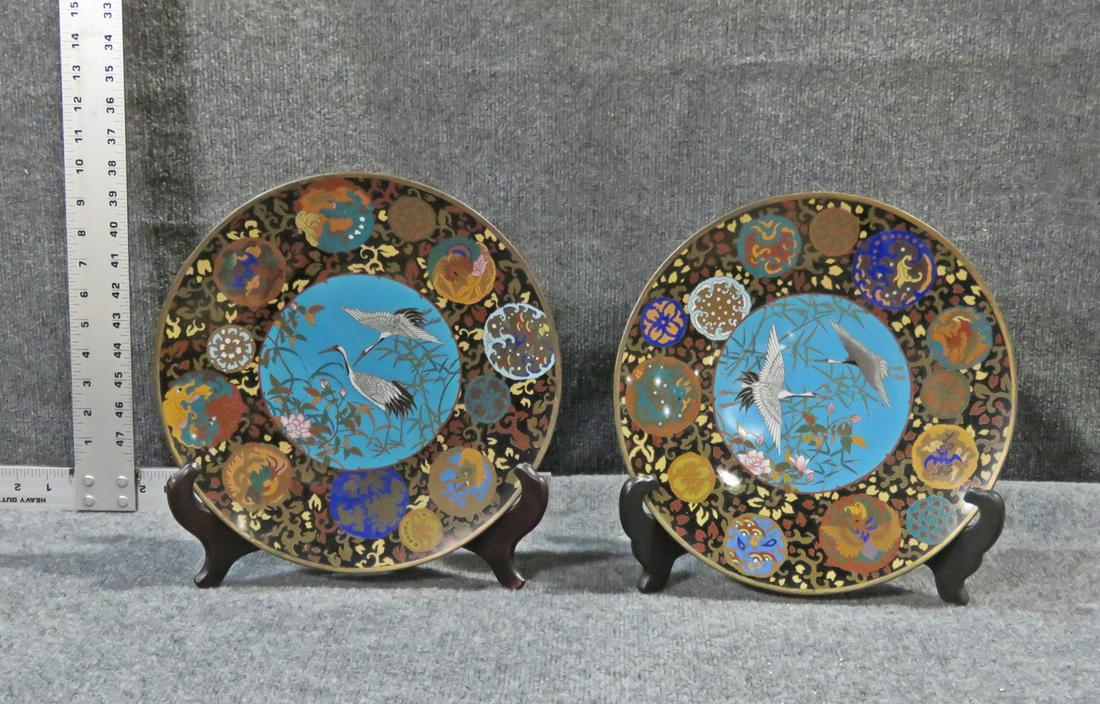 2 CLOISONNE PLATES (1 of 4)