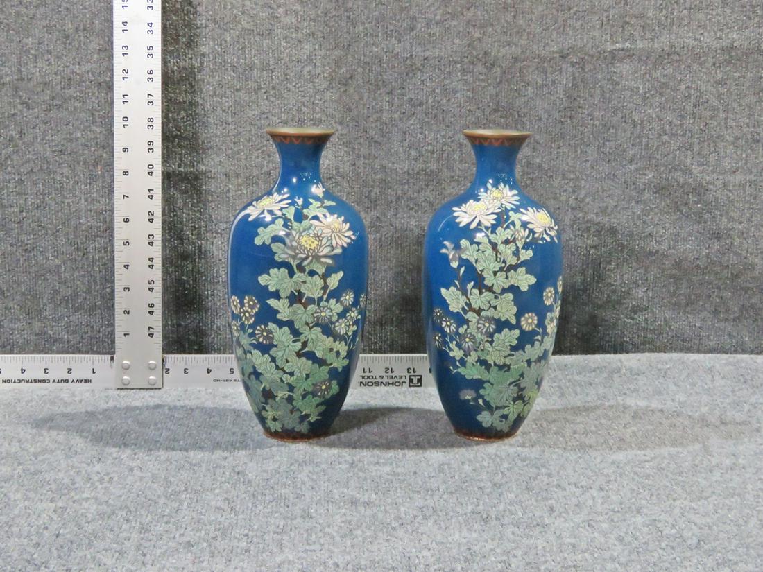COMPANION PAIR CLOISONNE VASES (1 of 5)