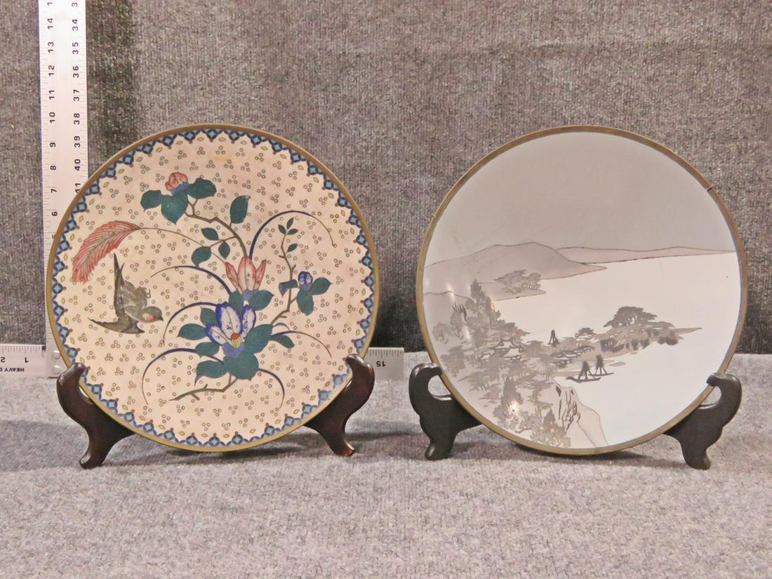 2 CLOISONNE PLATES (1 of 6)