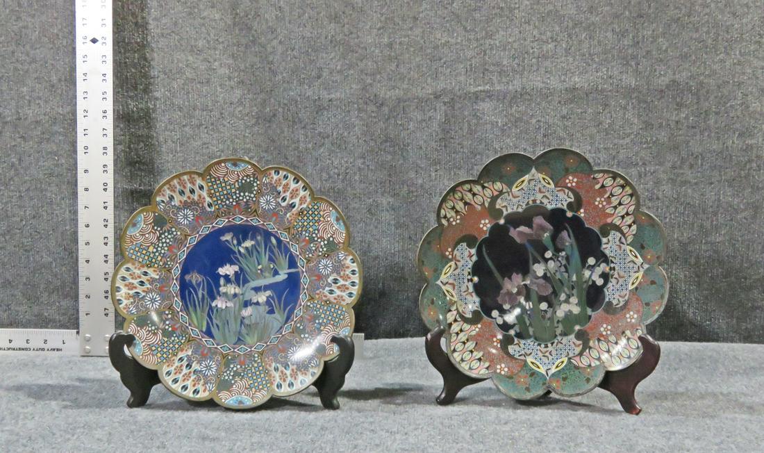 2 CLOISONNE PLATES (1 of 4)