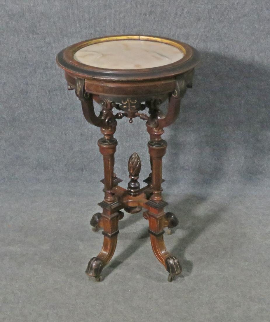 RENAISSANCE STYLE MARBLE TOP PEDESTAL/TABLE: Marble top. 31 1/8" h x 19 3/4" diameter