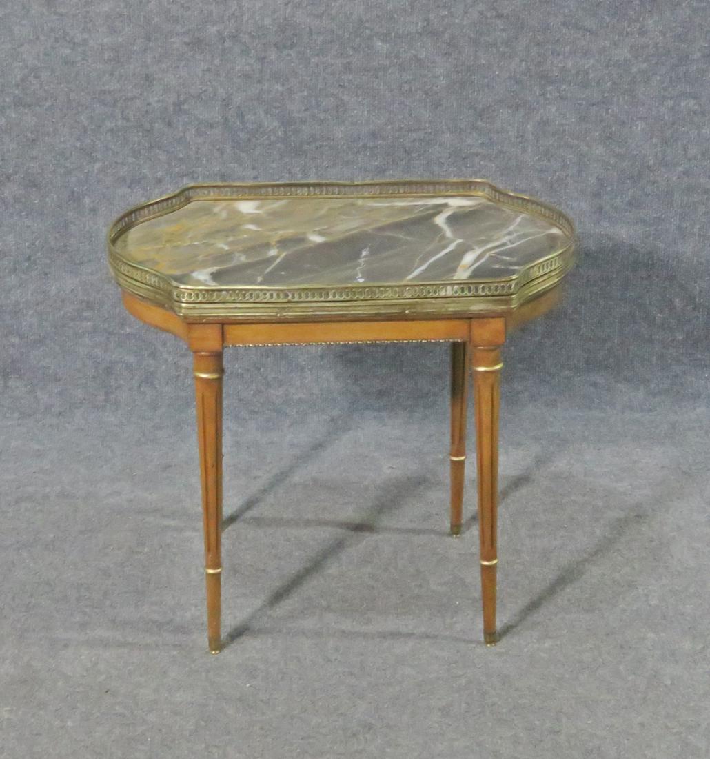LOUIS XVI STYLE MARBLE TOP END TABLE (1 of 8)