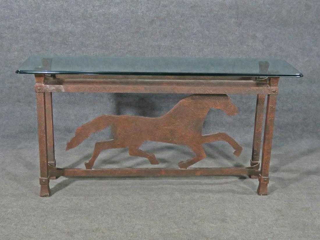 WROUGHT IRON & GLASS TOP CONSOLE (1 of 14)