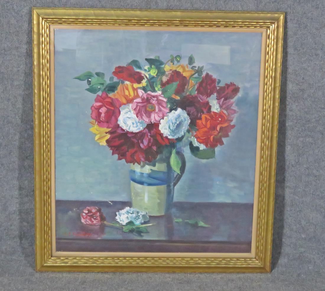 SIGNED A.P MARTINO STILL LIFE OF FLOWERS (1 of 8)