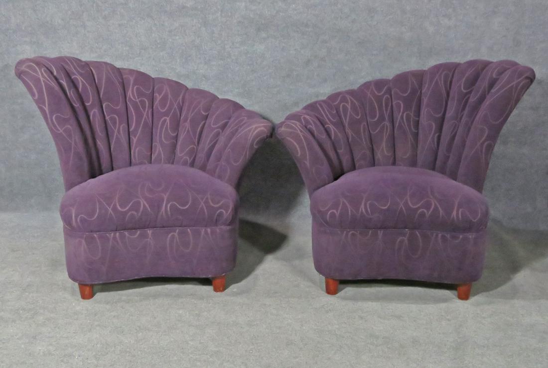 PAIR KAGAN STYLE  FAN BACK CHAIRS (1 of 9)