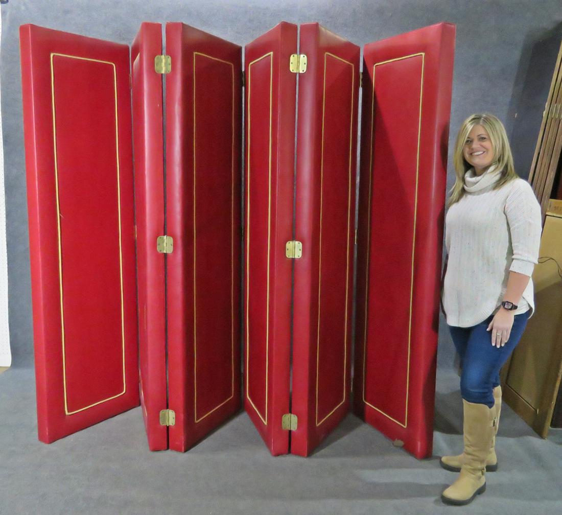 6 PANEL LEATHER SCREEN/ROOM DIVIDER (1 of 18)