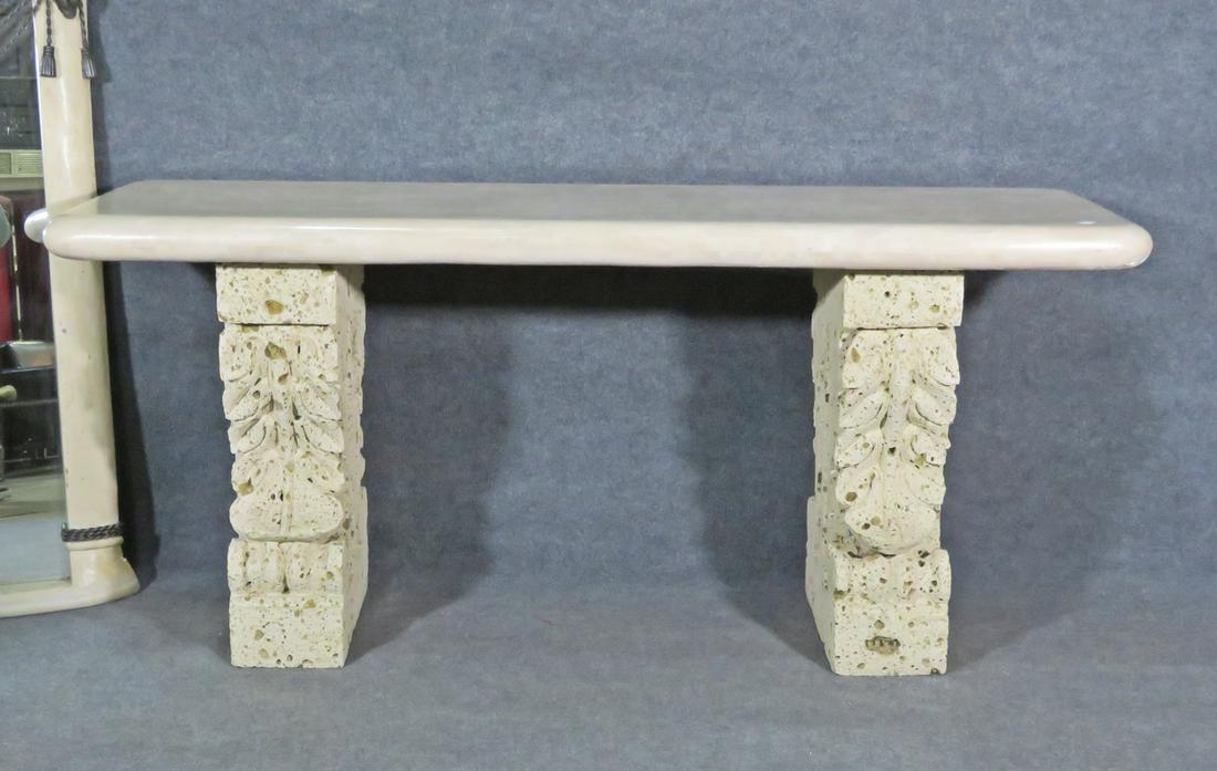 MCM 3 PC TRAVERTINE TOP CONSOLE (1 of 15)