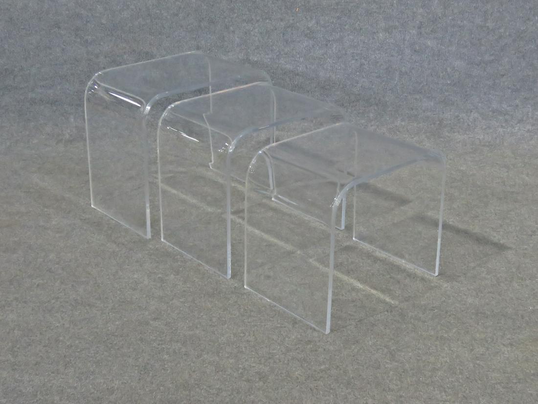 3 LUCITE NESTING TABLES (1 of 3)
