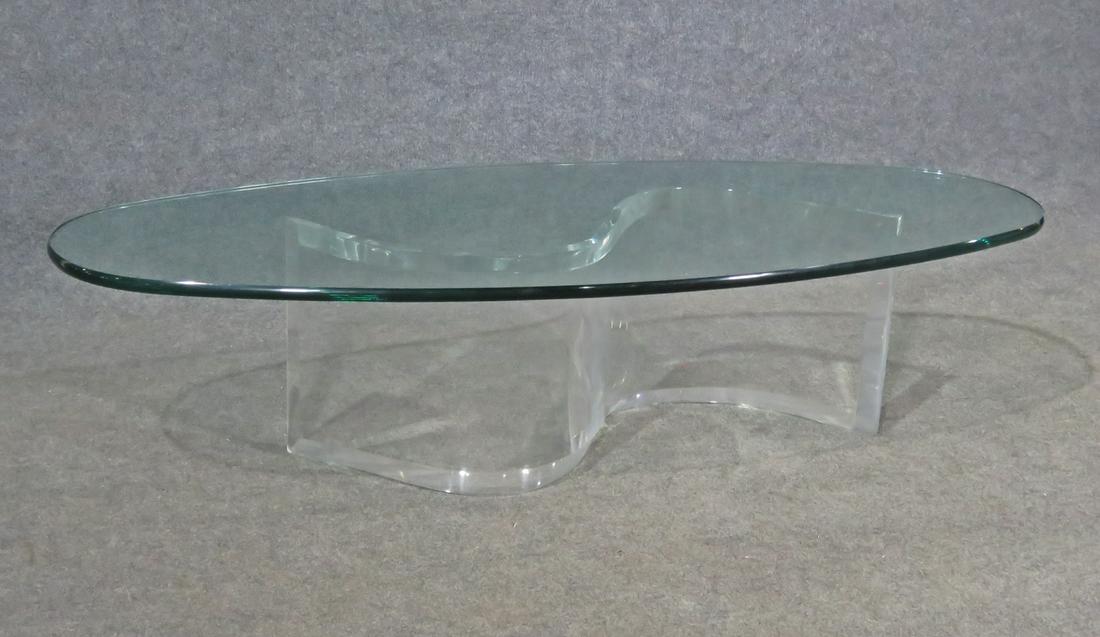 GLASS AND LUCITE COFFEE TABLE (1 of 7)